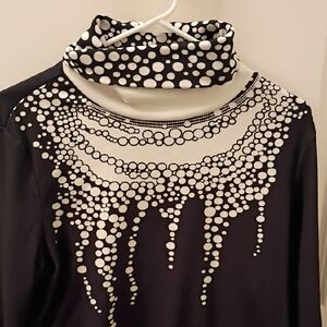 Source Unknown Black and White Polka Dot Tunic